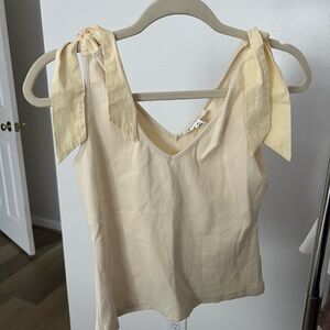 Cream Tie Front Sleeveless Camisole